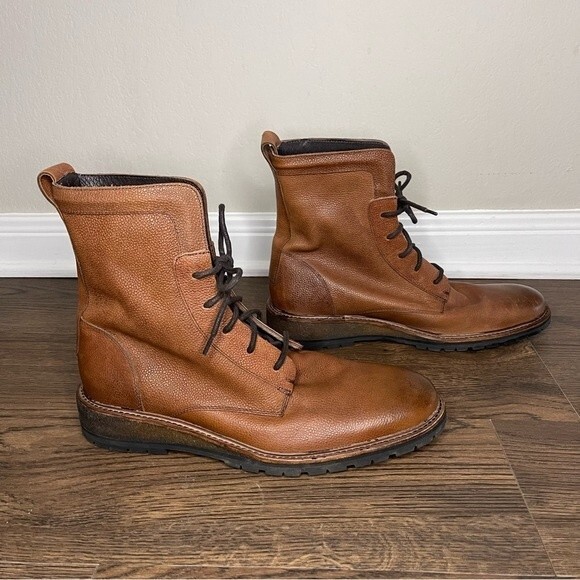 Kenneth Cole New York Men's Classic Dressy Brown Leather Boots Size 10M - EUC - Picture 4 of 13